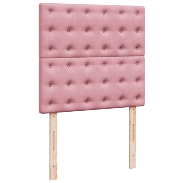 kontinentalseng med madras 90x190 cm fløjl pink