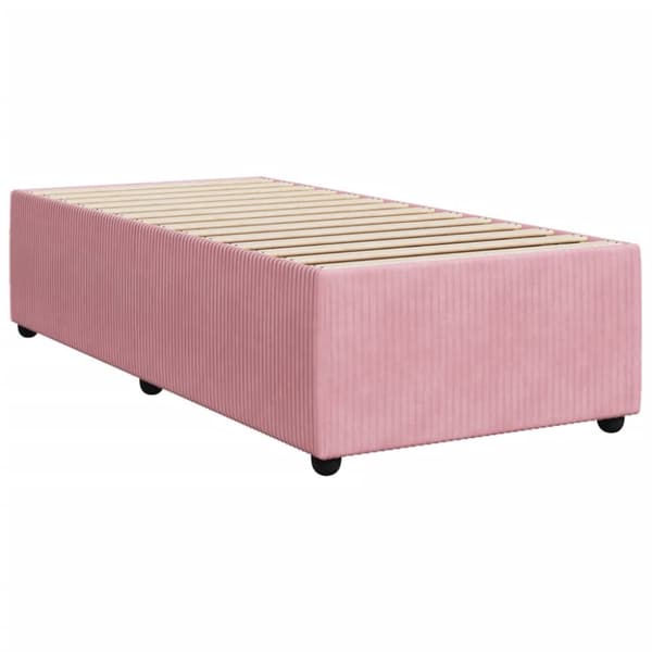 kontinentalseng med madras 90x190 cm fløjl pink