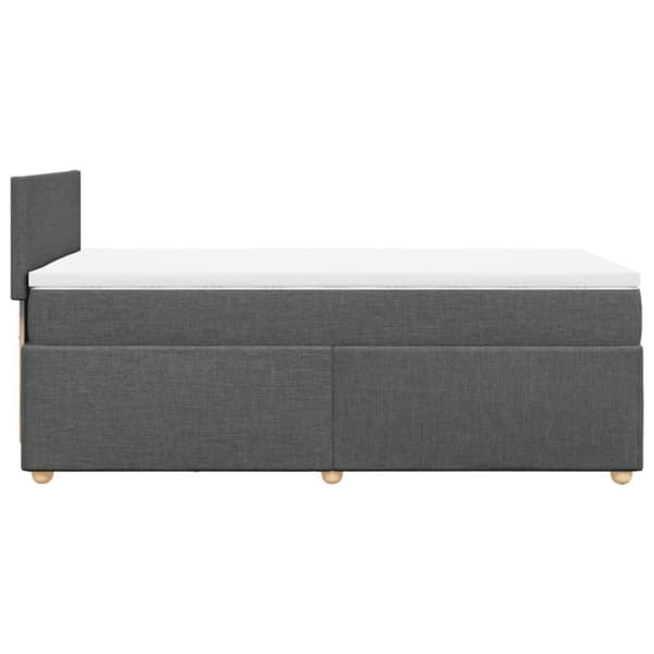 Ramsäng med madrass mörkgrå 80x200 cm tyg