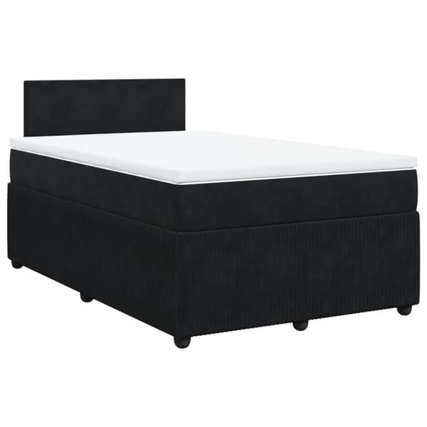 Ramsäng med madrass svart 120x190 cm sammet