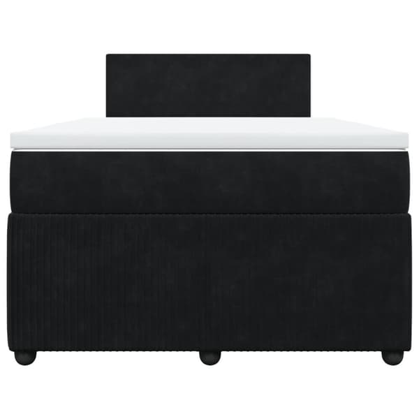 Ramsäng med madrass svart 120x190 cm sammet