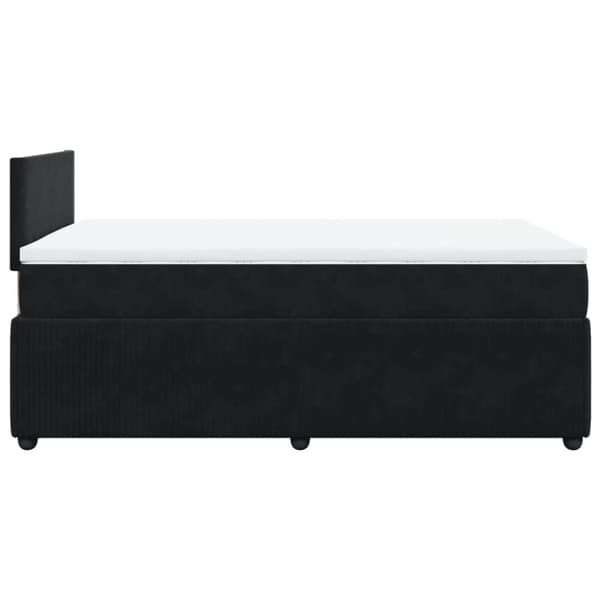 Ramsäng med madrass svart 120x190 cm sammet