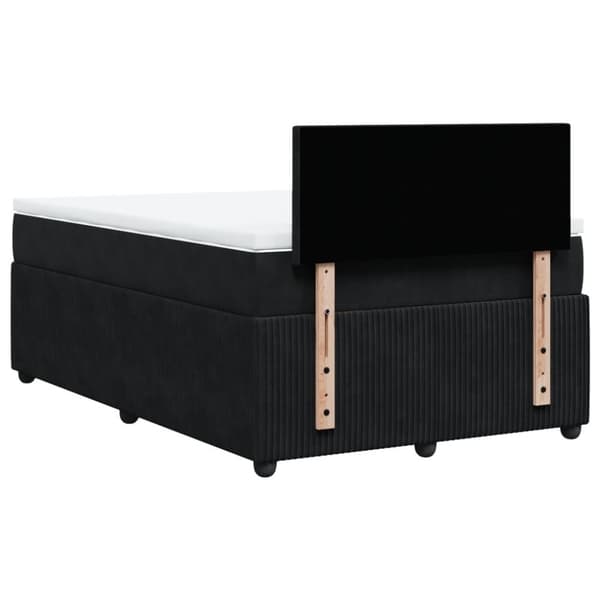 Ramsäng med madrass svart 120x190 cm sammet