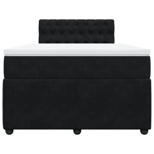 kontinentalseng med madras 120x190 cm velour sort
