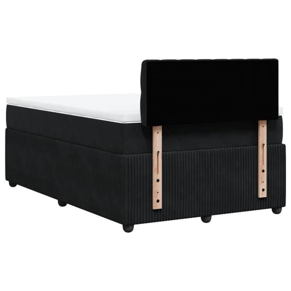 kontinentalseng med madras 120x190 cm velour sort