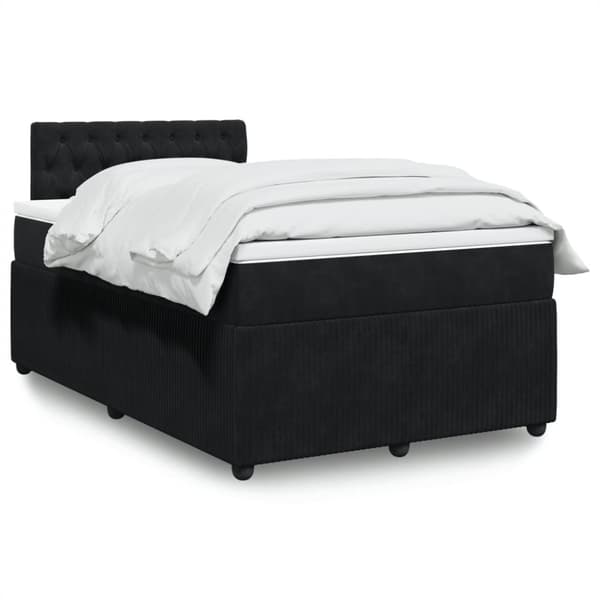 kontinentalseng med madras 120x190 cm velour sort