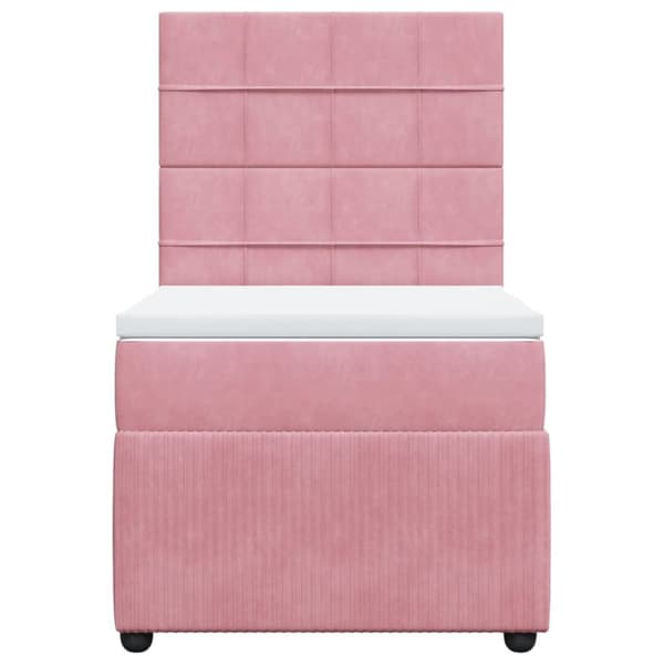 Ramsäng med madrass rosa 100x200 cm sammet