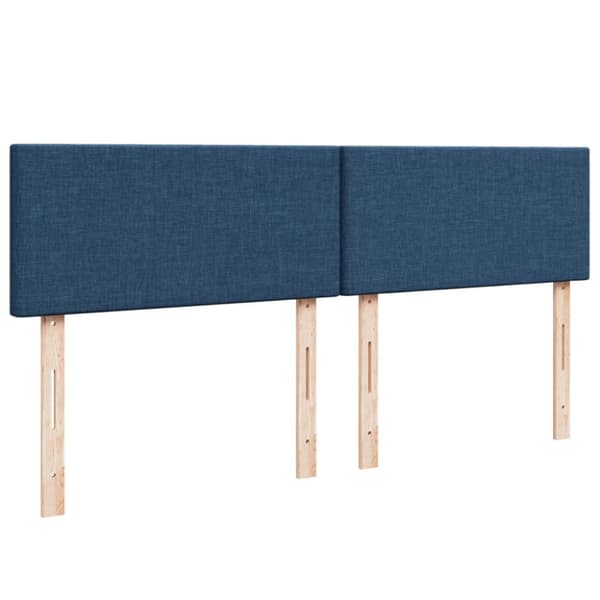 kontinentalseng med madras 200x200 cm stof blå