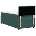 Miniatyrbillede 8 af 10: kontinentalseng med madras 90x200 cm fløjl mørkegrøn