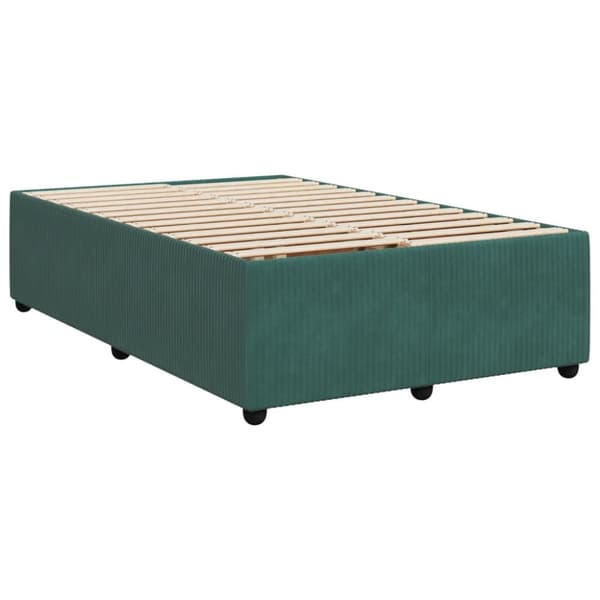 Ramsäng med madrass mörkgrön 120x190 cm sammet