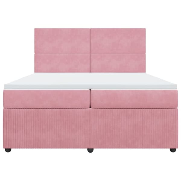 Ramsäng med madrass rosa 200x200 cm sammet