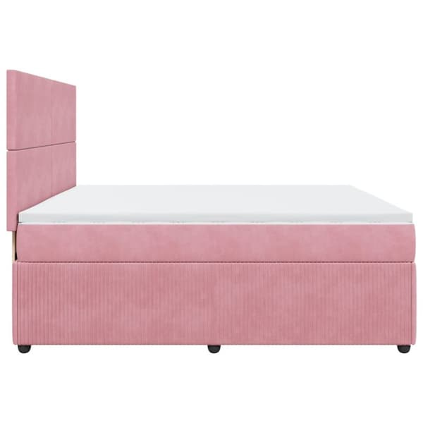 Ramsäng med madrass rosa 200x200 cm sammet