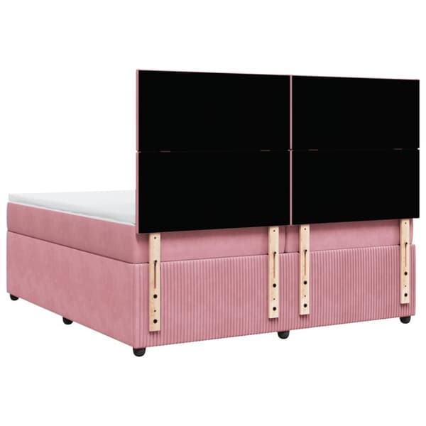Ramsäng med madrass rosa 200x200 cm sammet