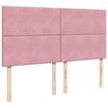 Miniatyrbild 7 av 10: Ramsäng med madrass rosa 200x200 cm sammet