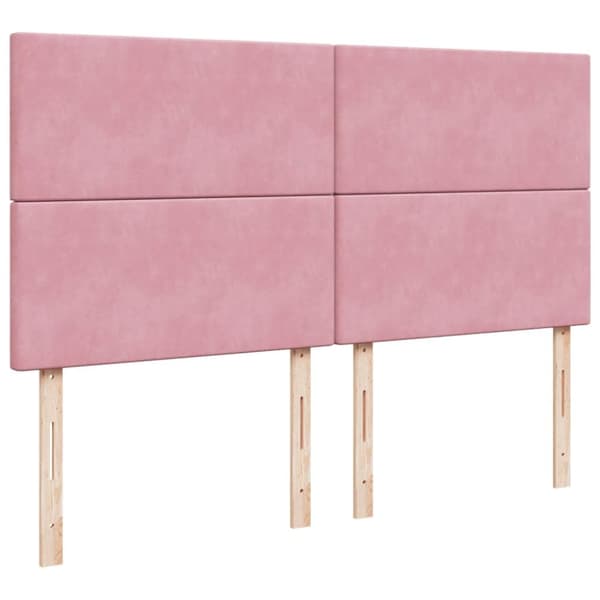 Ramsäng med madrass rosa 200x200 cm sammet