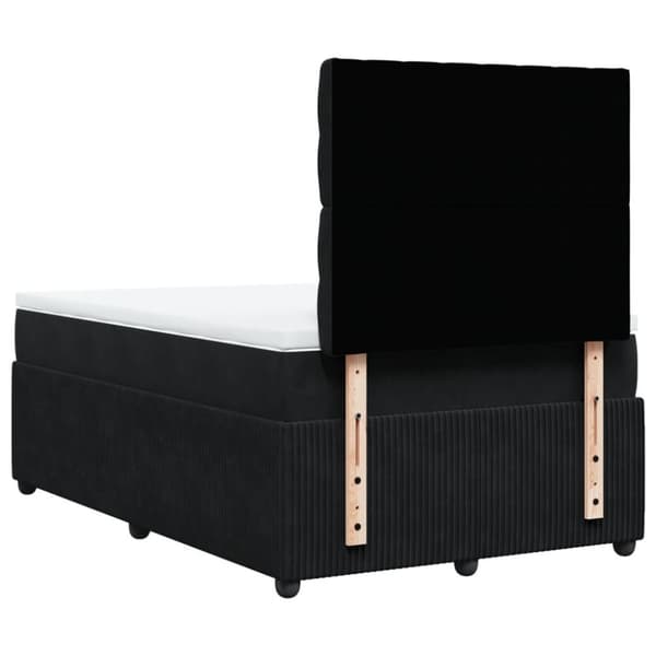 kontinentalseng med madras 120x190 cm velour sort