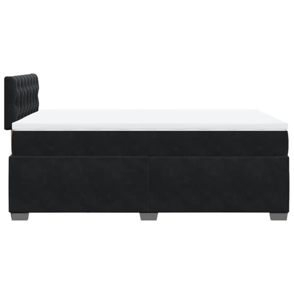 Ramsäng med madrass svart 120x190 cm sammet