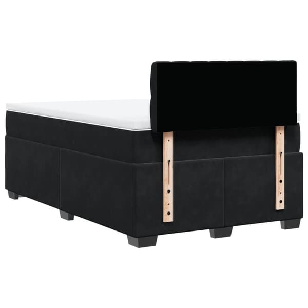 Ramsäng med madrass svart 120x190 cm sammet
