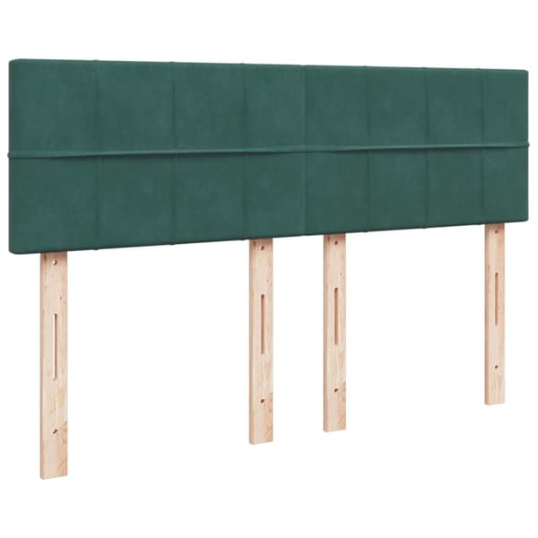 Ramsäng med madrass mörkgrön 140x190 cm sammet