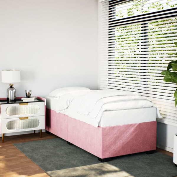 sengeramme 80x200 cm fløjl pink