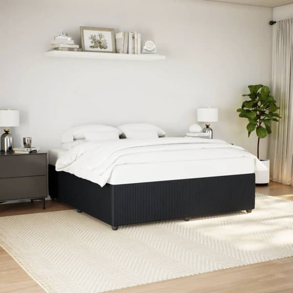 sengeramme 180x200 cm fløjl sort