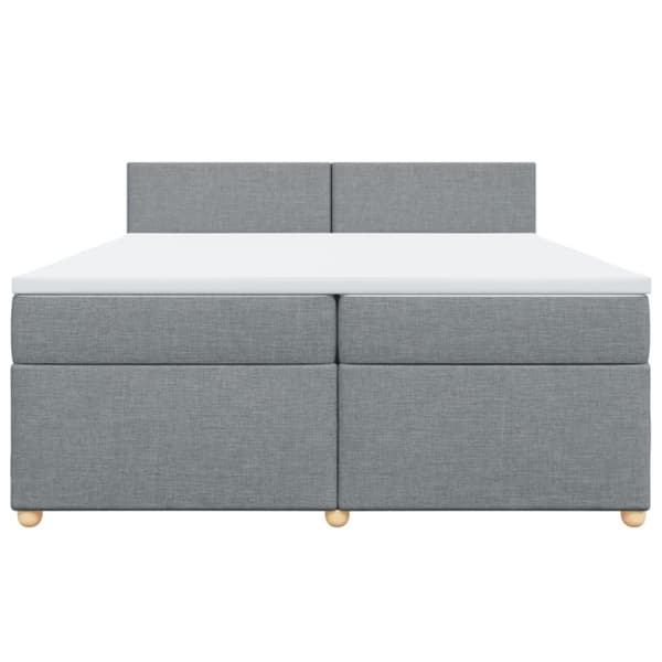 Ramsäng med madrass ljusgrå 200x200 cm tyg