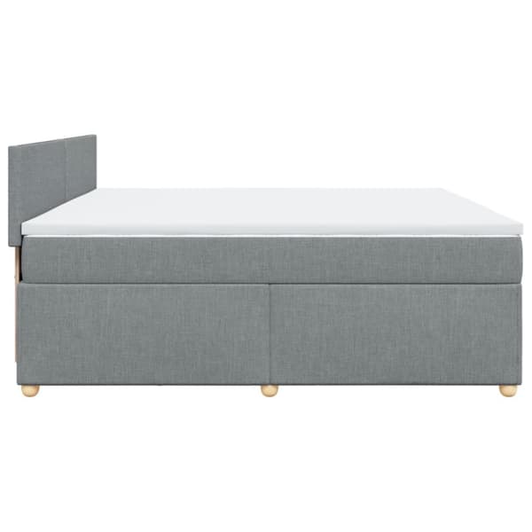Ramsäng med madrass ljusgrå 200x200 cm tyg