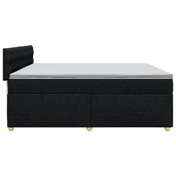 Ramsäng med madrass svart 200x200 cm tyg