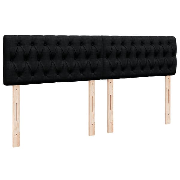 Ramsäng med madrass svart 200x200 cm tyg