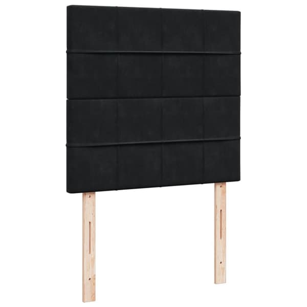 Ramsäng med madrass svart 90x200 cm sammet