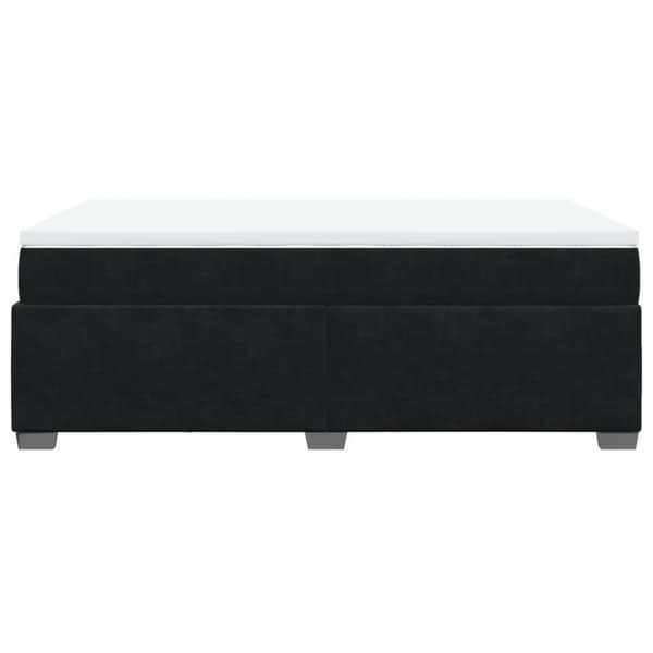 Ramsäng med madrass svart 120x190 cm sammet