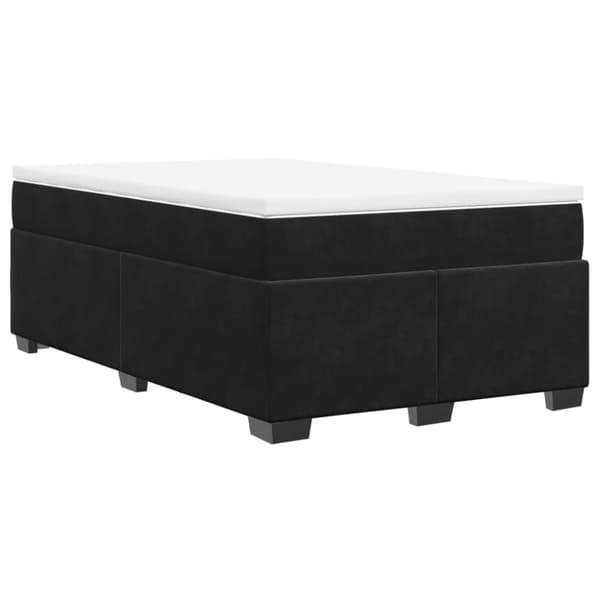 Ramsäng med madrass svart 120x190 cm sammet