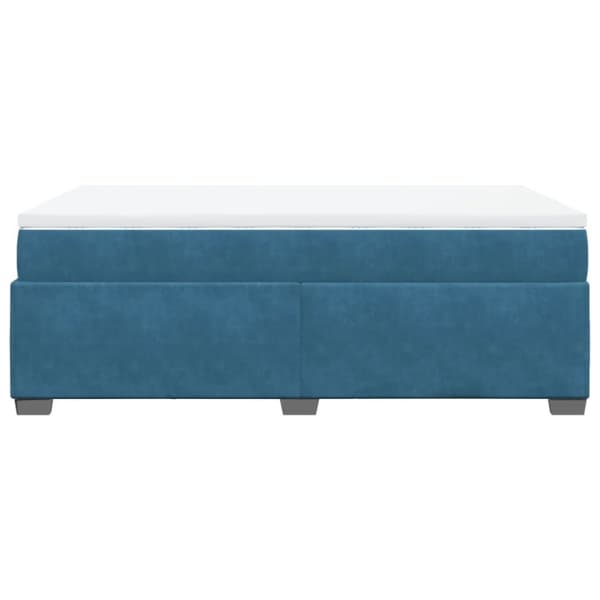 kontinentalseng med madras 120x190 cm velour mørkeblå