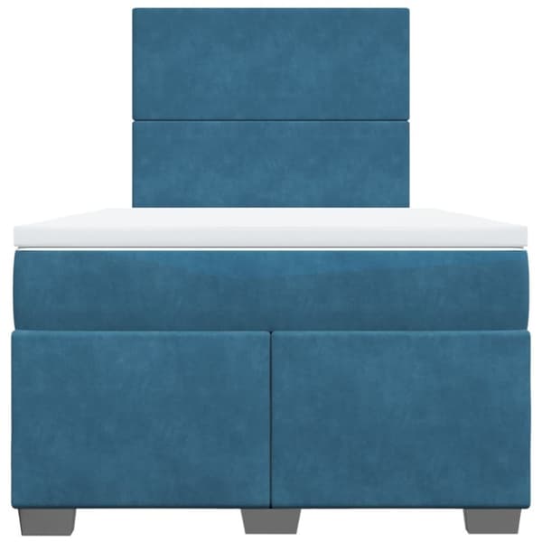 kontinentalseng med madras 120x190 cm velour blå