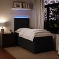 Miniatyrbillede 4 af 10: kontinentalseng med madras 100x200 cm fløjl sort