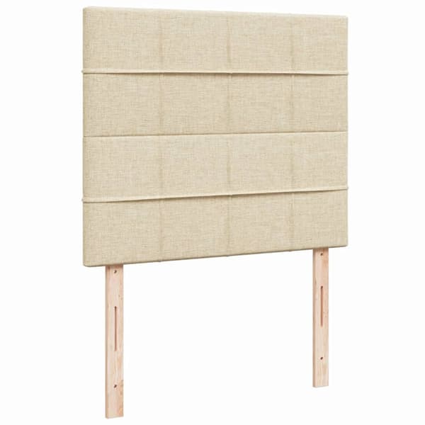kontinentalseng med madras 120x190 cm stof cremefarvet