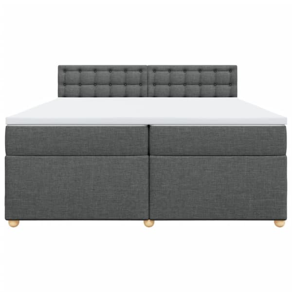 Ramsäng med madrass mörkgrå 200x200 cm tyg