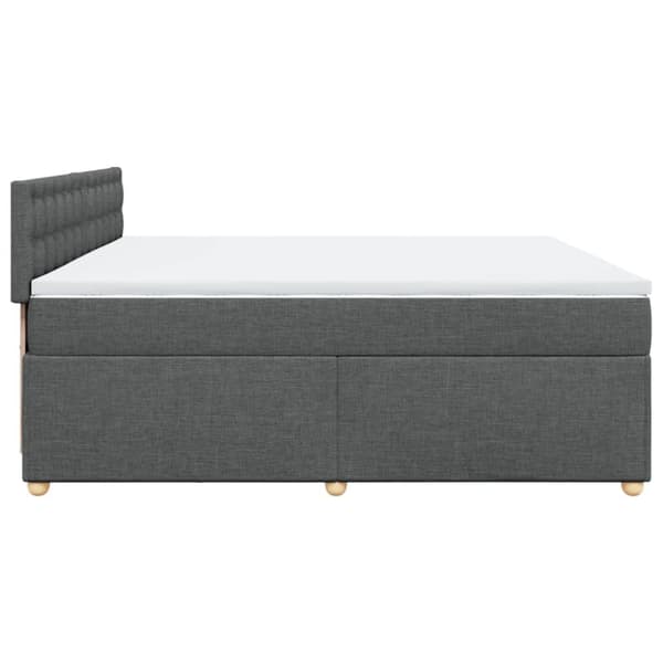 Ramsäng med madrass mörkgrå 200x200 cm tyg