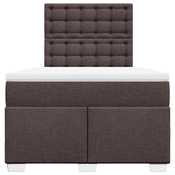 Ramsäng med madrass mörkbrun 120x190 cm tyg
