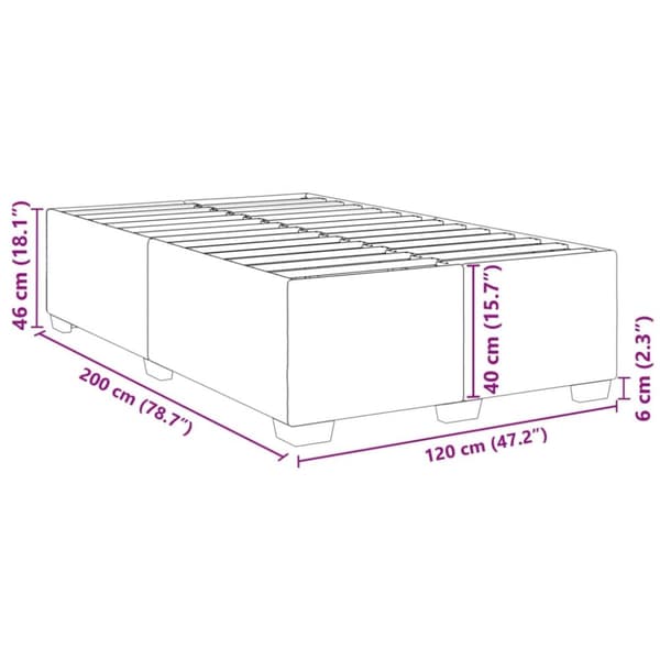 sengeramme 120x200 cm stof cremefarvet