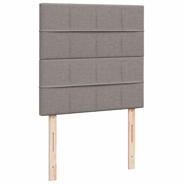 Mannermainen sänky patjalla, taupe, kangas, 90x200 cm