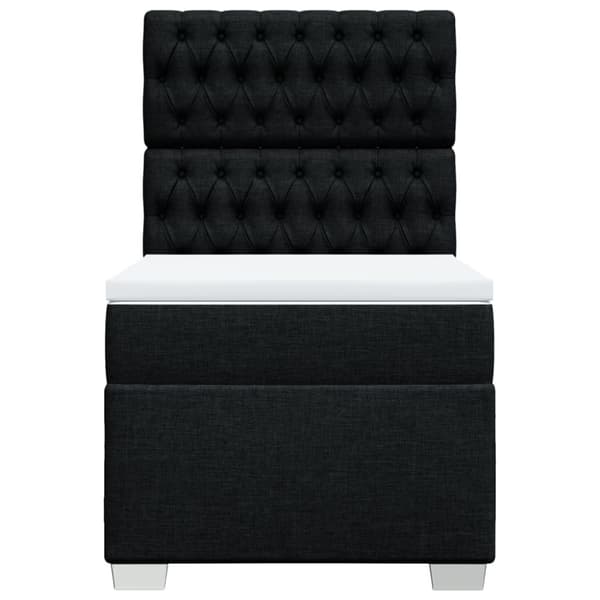 kontinentalseng med madras 90x200 cm stof sort