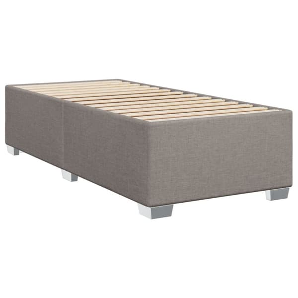 Ramsäng med madrass taupe 90x200 cm tyg