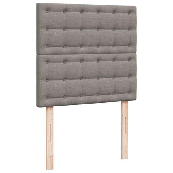 Ramsäng med madrass taupe 90x200 cm tyg