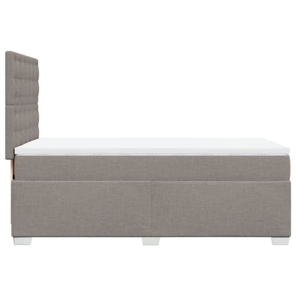 Ramsäng med madrass taupe 90x200 cm tyg