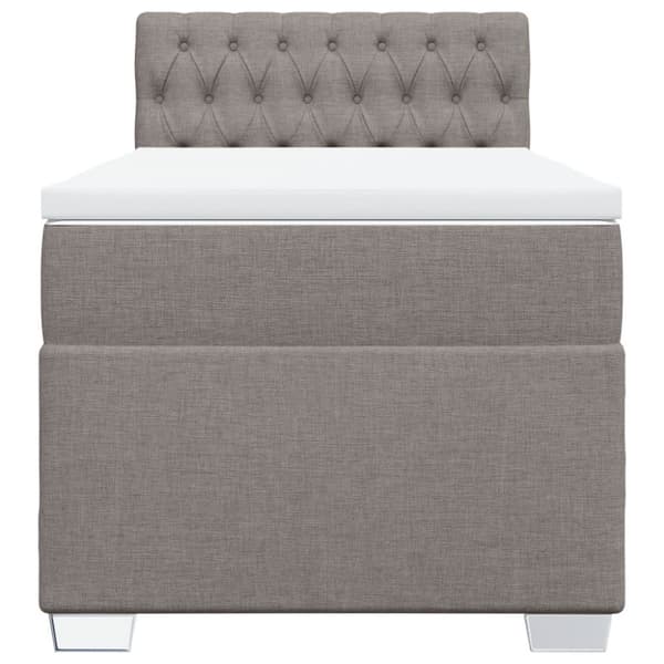 Mannermainen sänky patjalla, taupe, kangas, 100x200 cm