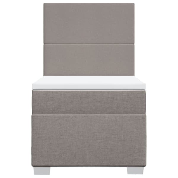 Mannermainen sänky patjalla, taupe, kangas, 90x190 cm