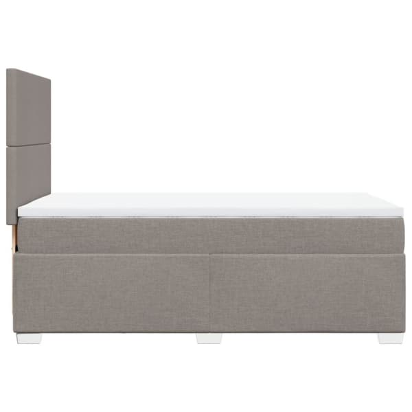 Mannermainen sänky patjalla, taupe, kangas, 90x190 cm