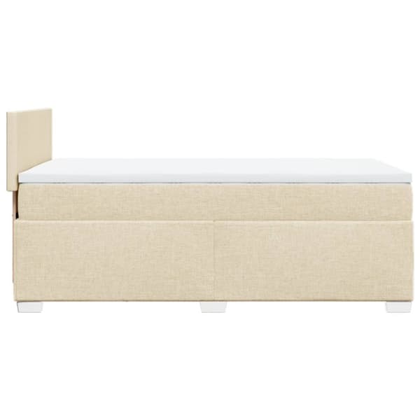 kontinentalseng med madras 90x200 cm stof cremefarvet