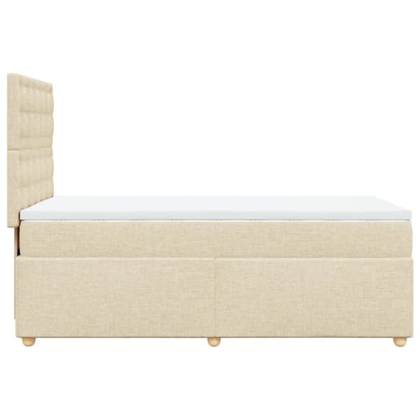 kontinentalseng med madras 80x200 cm stof cremefarvet